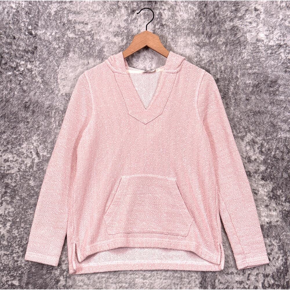 Faherty Hoodie Small Womens Seabrook Baja Pullover Sweater Pink